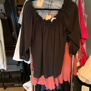 Black off the shoulder cute shirt